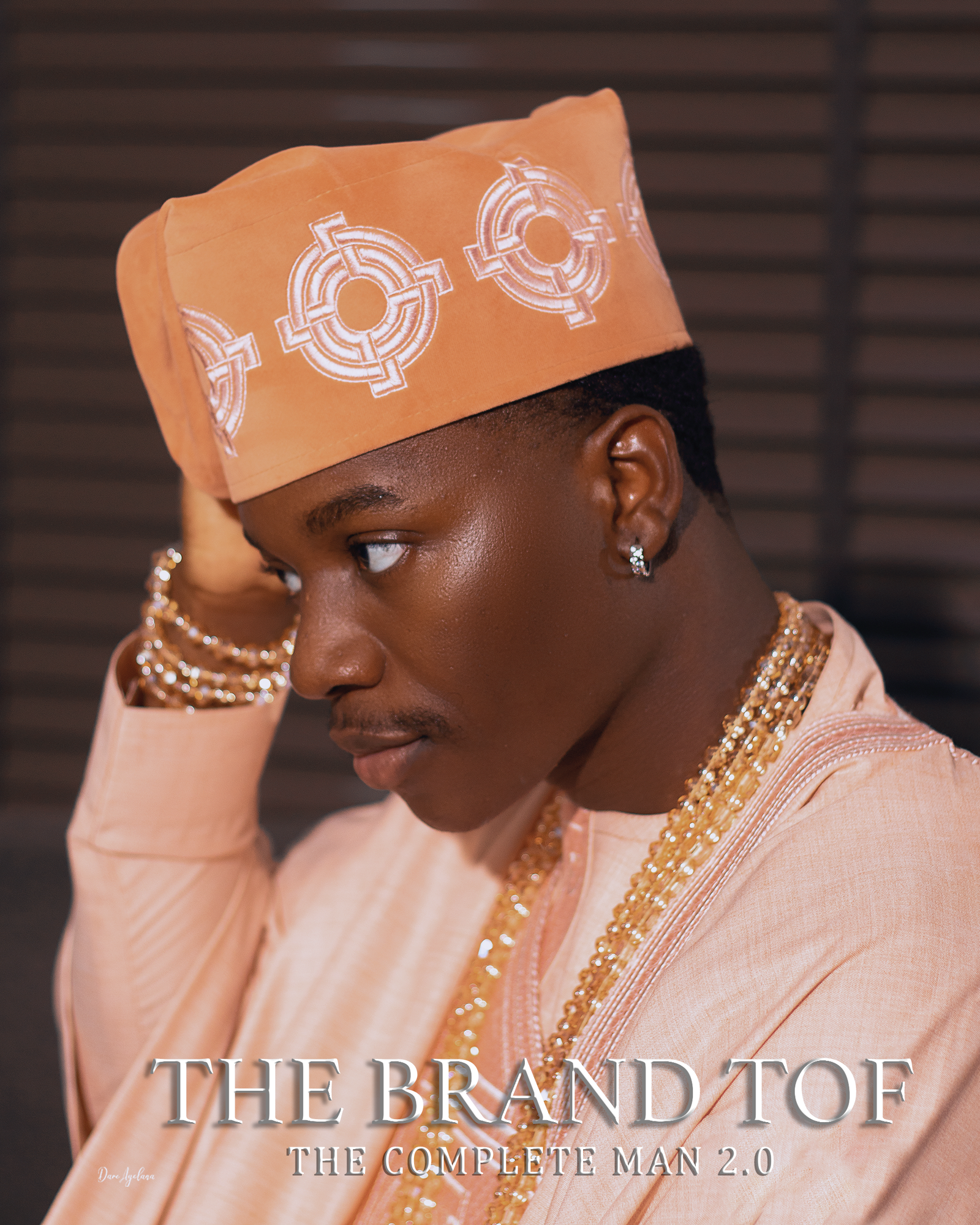 Peach Velvet Yoruba Fila Cap